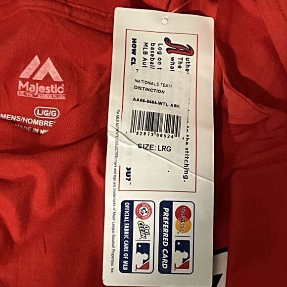 Majestic Authentic Collection Washington Nationals‎ Tee New With Tags Size Large - Picture 5 of 5
